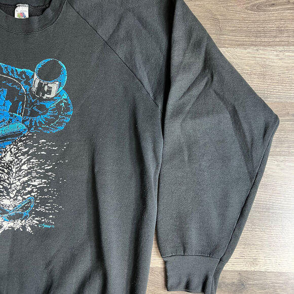 VTG Snowmobile Sweatshirt‎ Fits Large Minnesota Racing Snow Machine Raglan USA - Picture 4 of 16